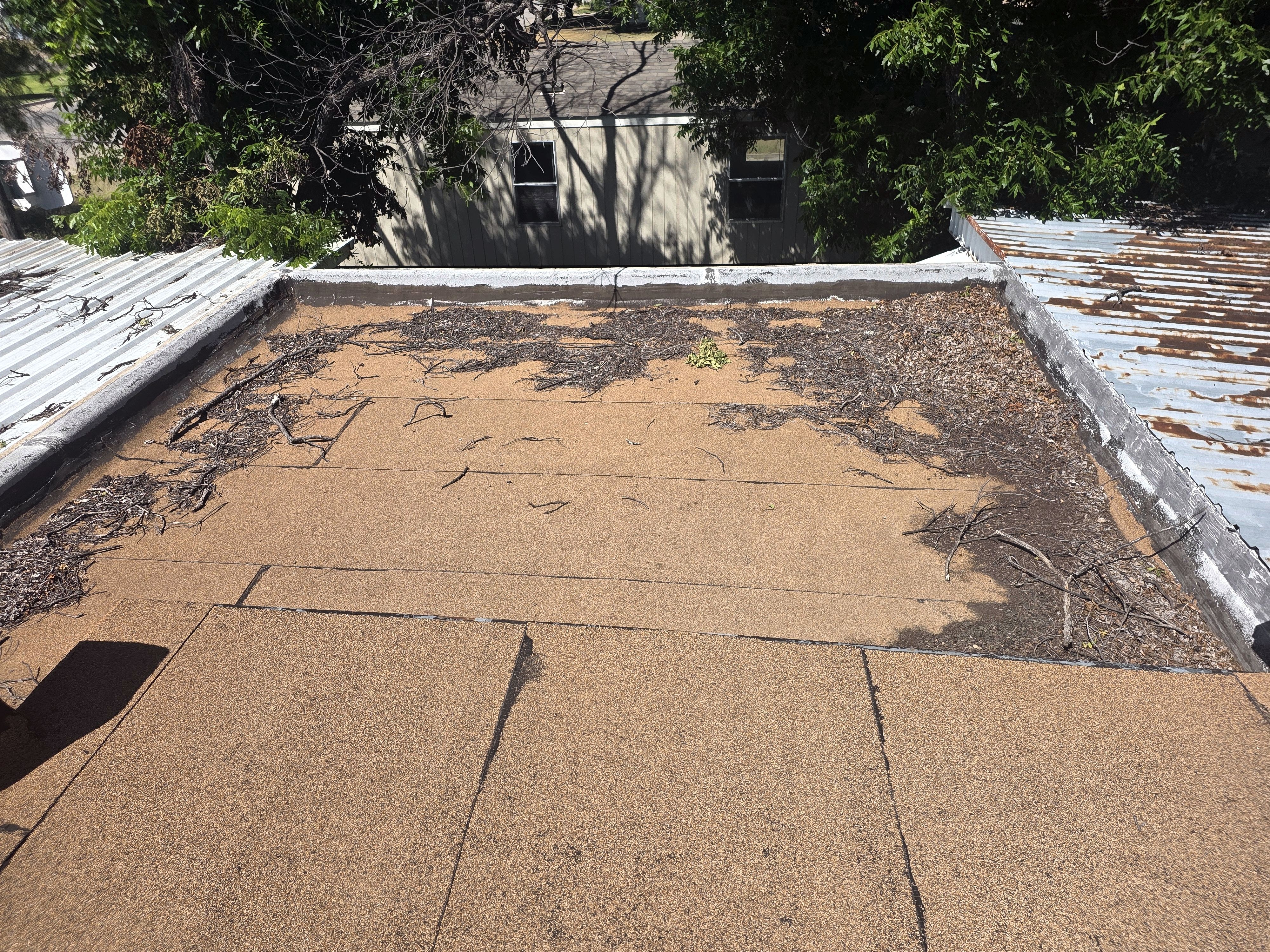 Commercial roof before restoration
